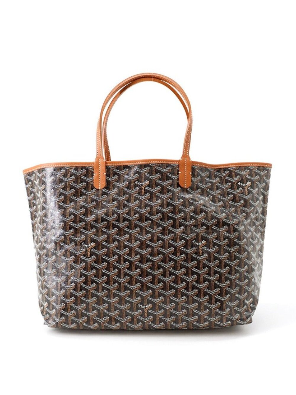 Goyard Tote Bag Saint Louis PM Leather Black Herringbone